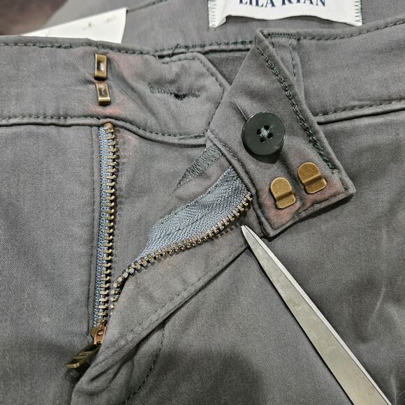 NWT Lila Ryan The Jenalyn Size 4P Green Brushed Sateen Bootcut Trouser - Picture 2 of 9